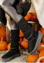 Dzianinowe ocieplacze na nogi Crisp Winter in black