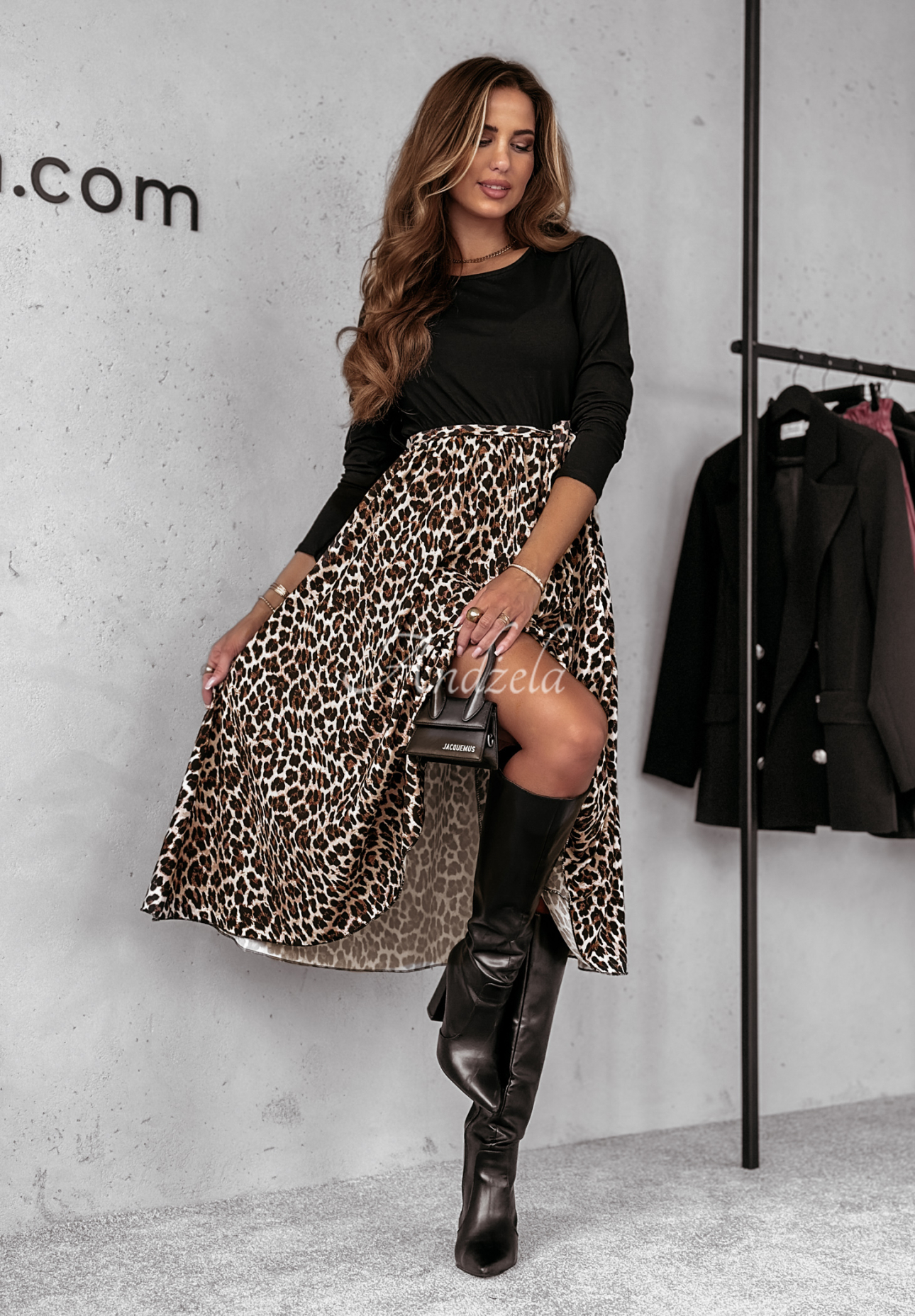 Panther midi dress by Kind Words black