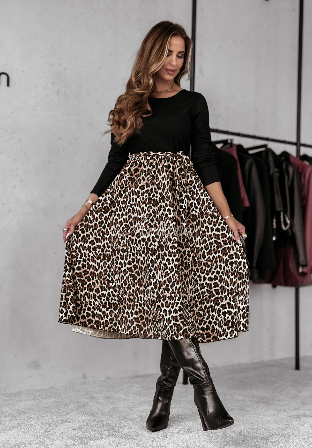 Panther midi dress by Kind Words black