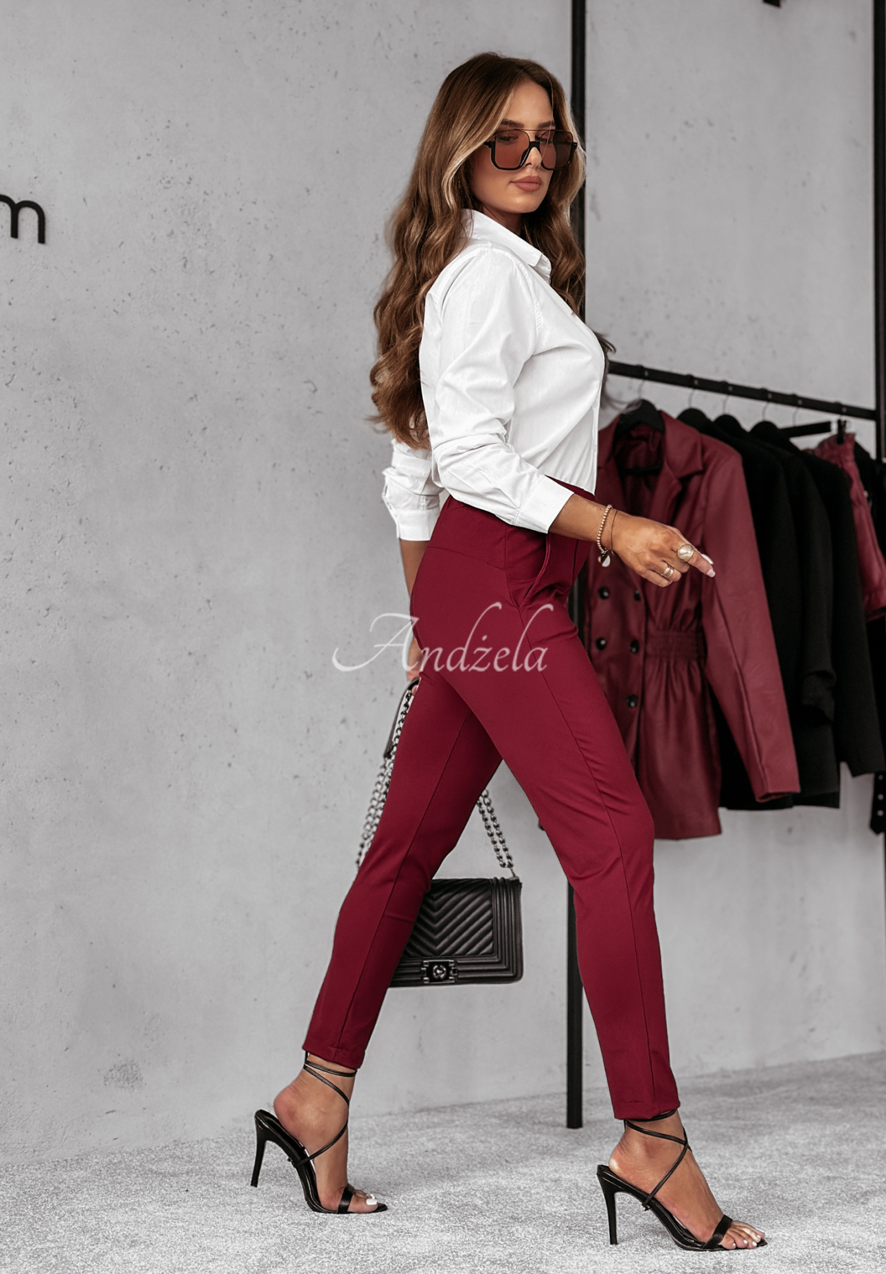 Every Day Count burgundy fabric pants