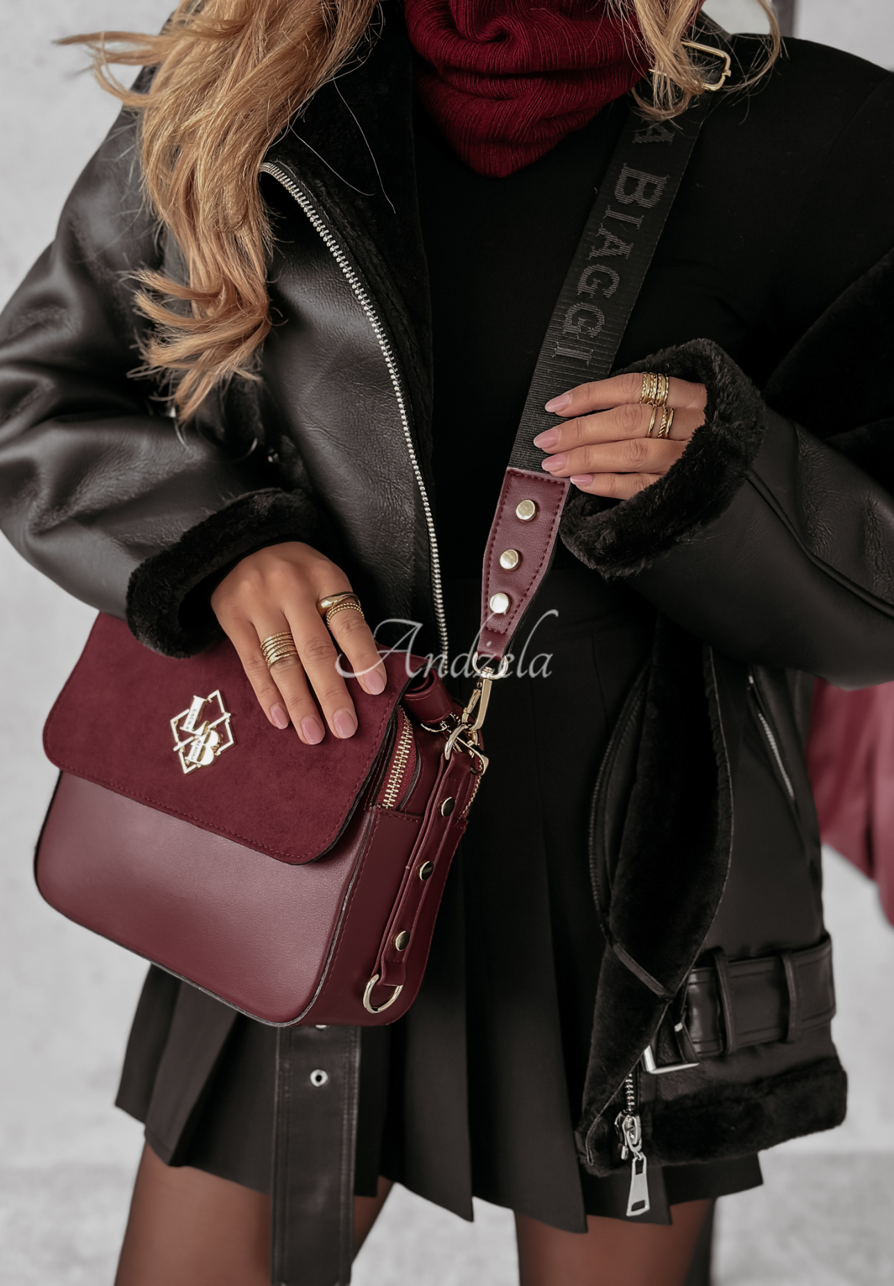 Mirri burgundy leather handbag