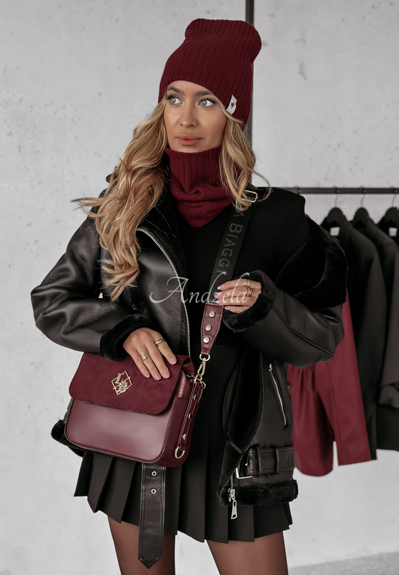 Mirri burgundy leather handbag