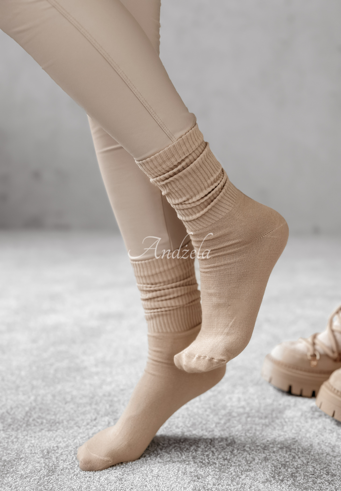 Ribbed socks Homey Hues beige