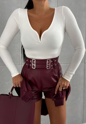 Blouse with v neckline Morelli white