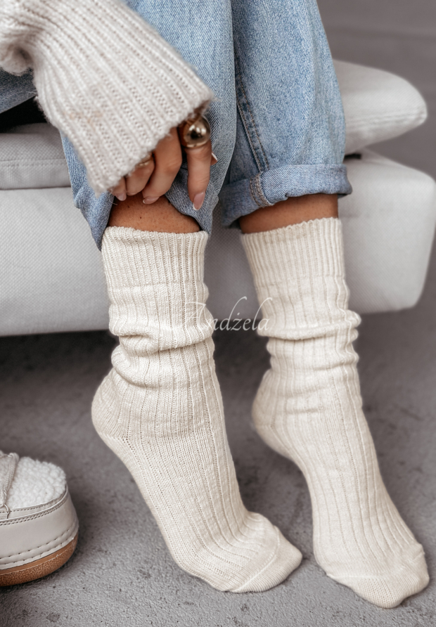 Wooly ecru socks