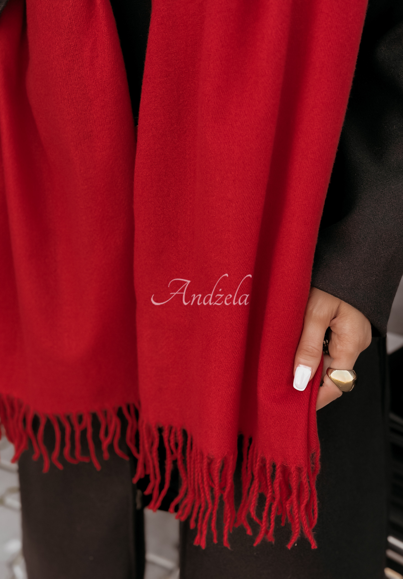 Closer To Heaven Red Fringed Scarf