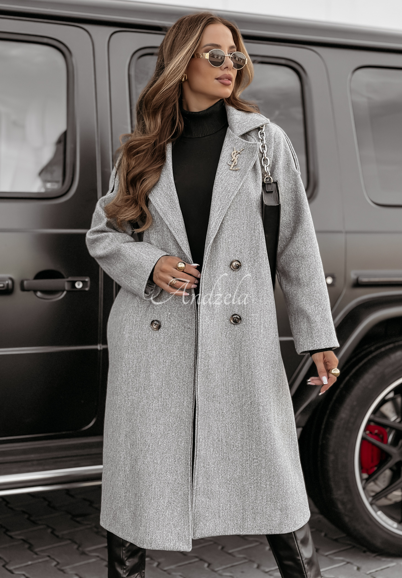 Long coat with belt Have A Voice grey