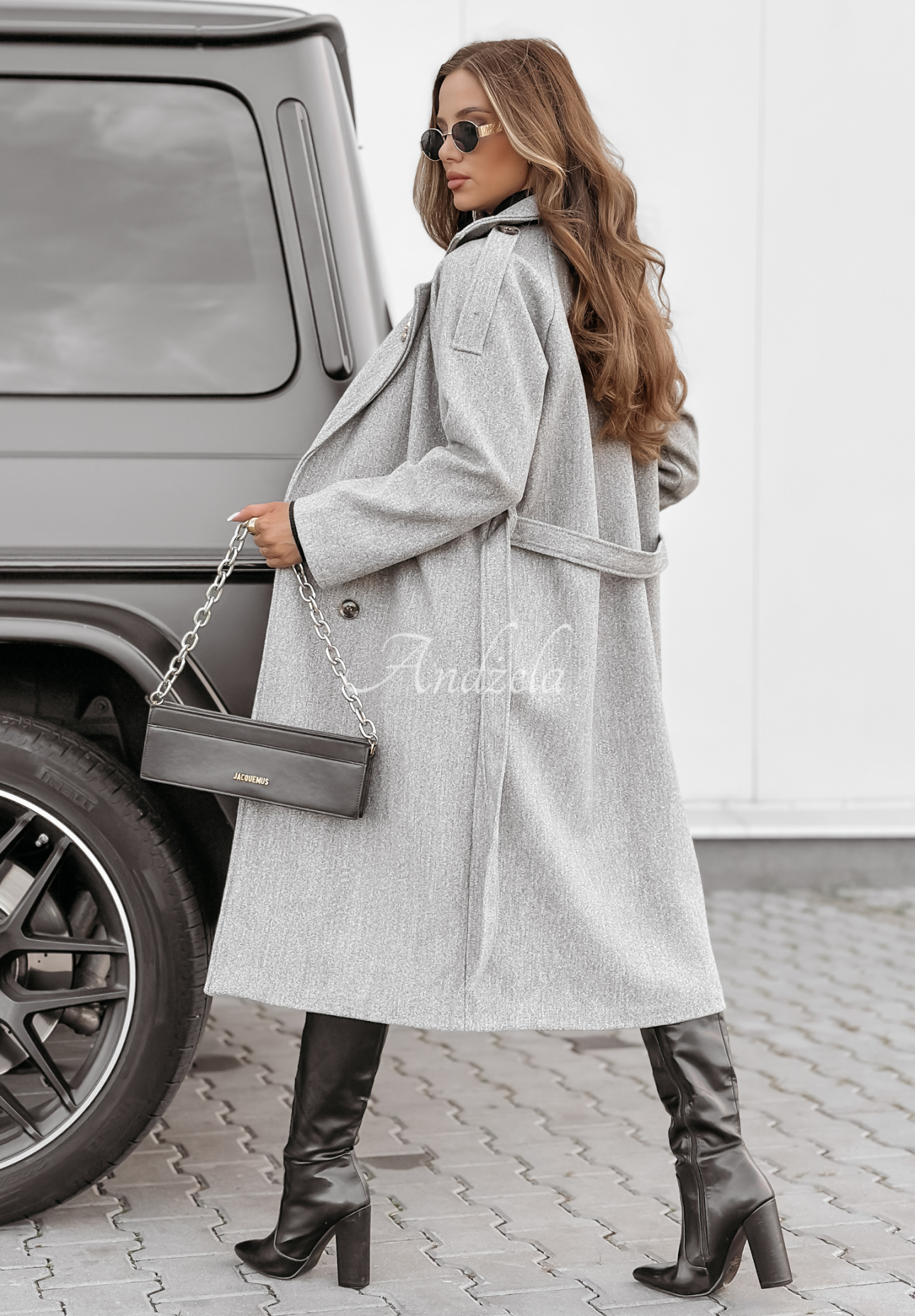 Long coat with belt Have A Voice grey
