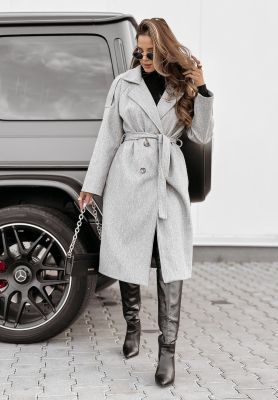 Long coat with belt Have A Voice grey