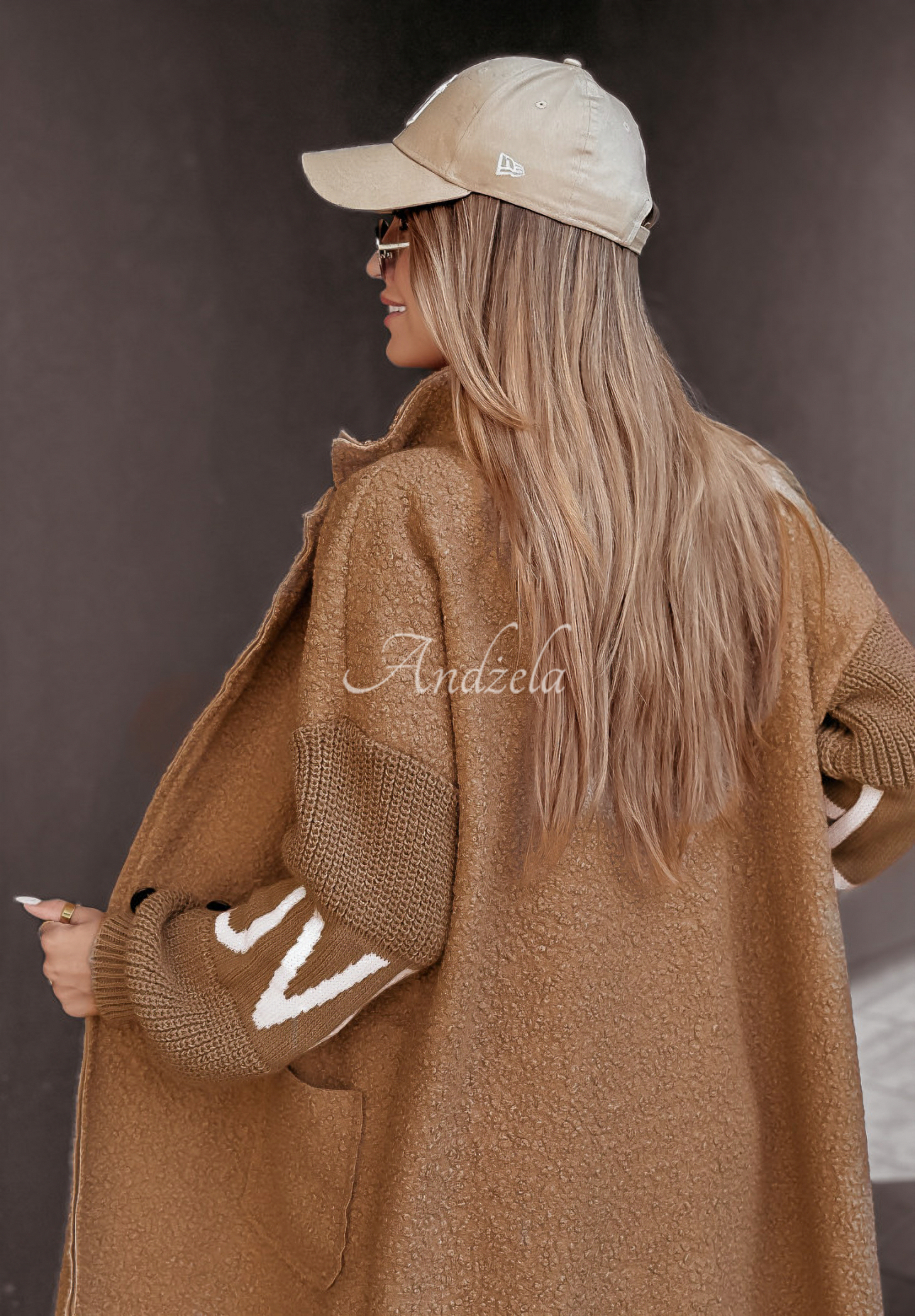 Love long sheepskin coat camel