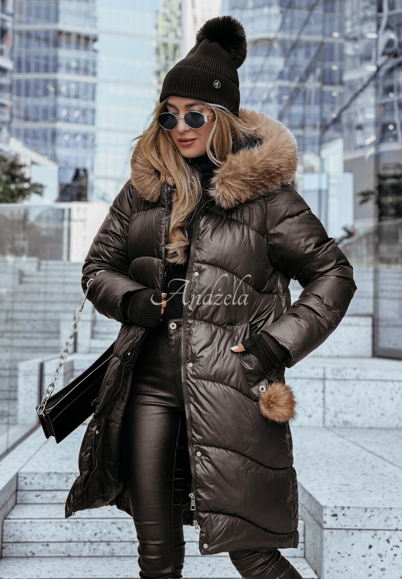Long quilted jacket with fur Snow Offense black