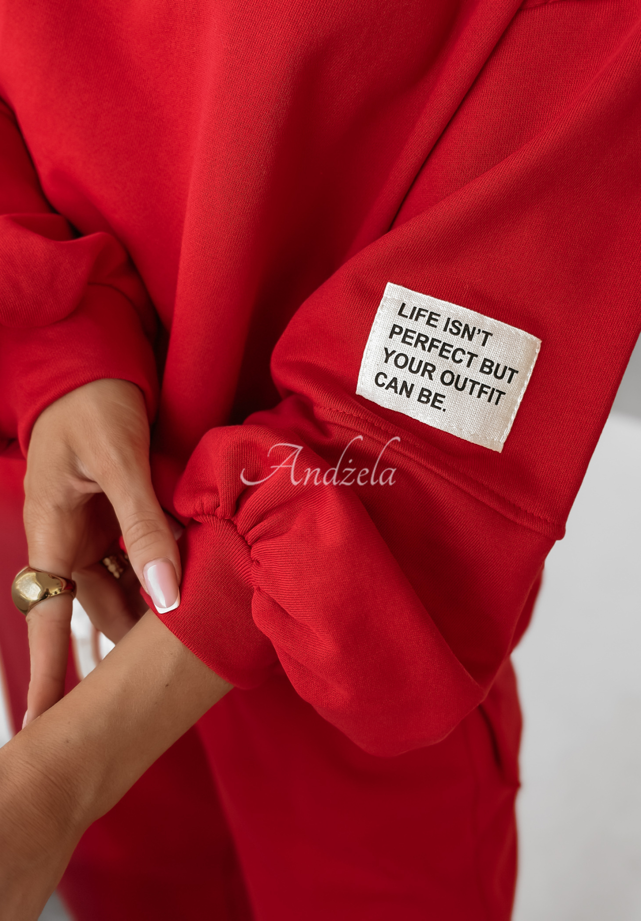 Life Is Not Perfect red tracksuit set