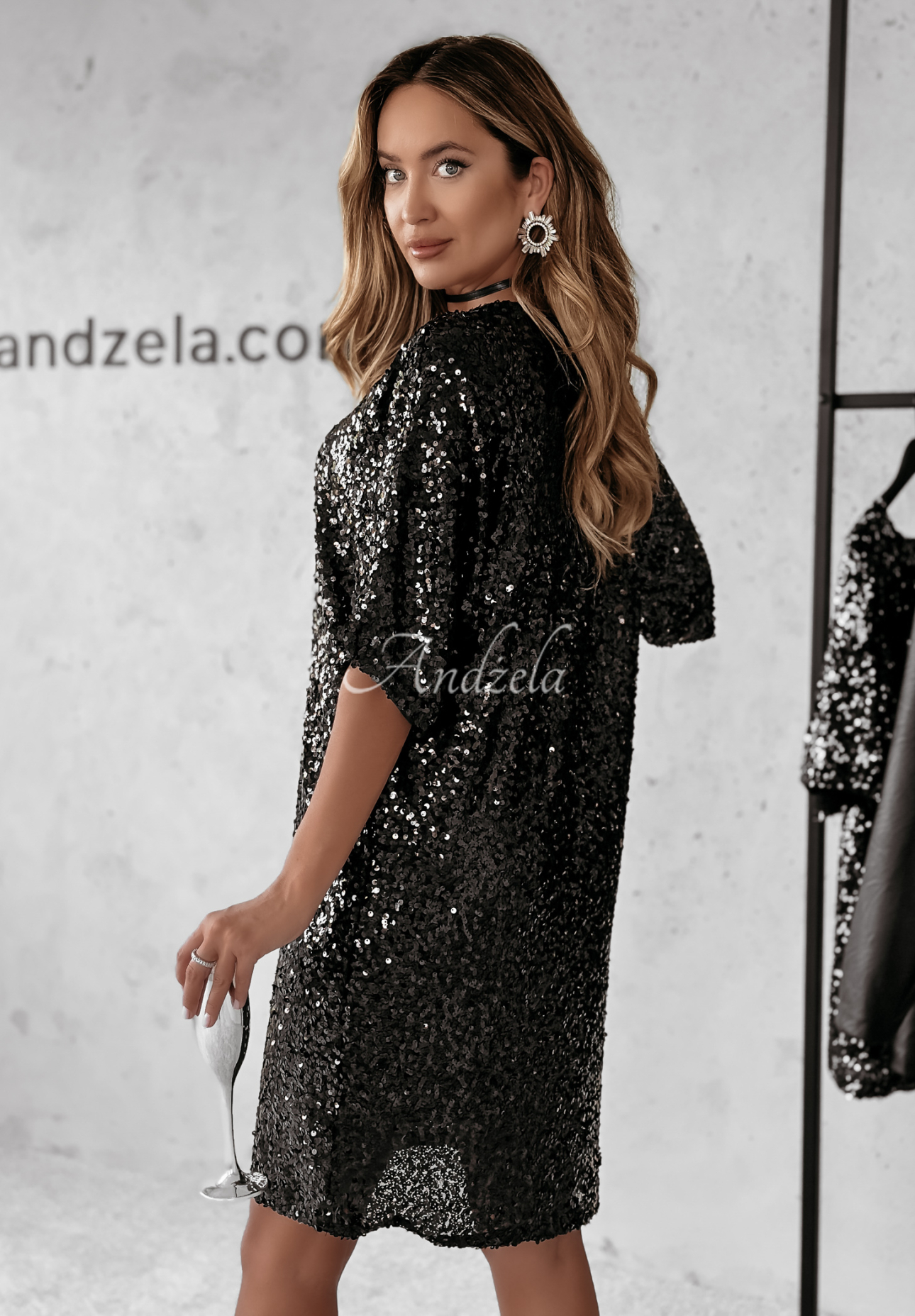 Midnight Allure sequin dress black