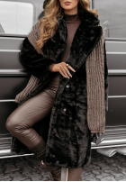 Długi płaszcz futerko Joys Of Winter czarny