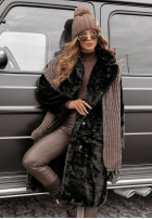 Długi płaszcz futerko Joys Of Winter czarny