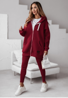 Rozpinana bluza z kapturem Siempre burgundowa