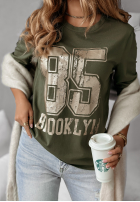 Bluzka z nadrukiem Brooklyn 85 khaki