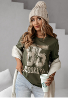 Bluzka z nadrukiem Brooklyn 85 khaki