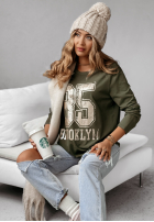 Bluzka z nadrukiem Brooklyn 85 khaki