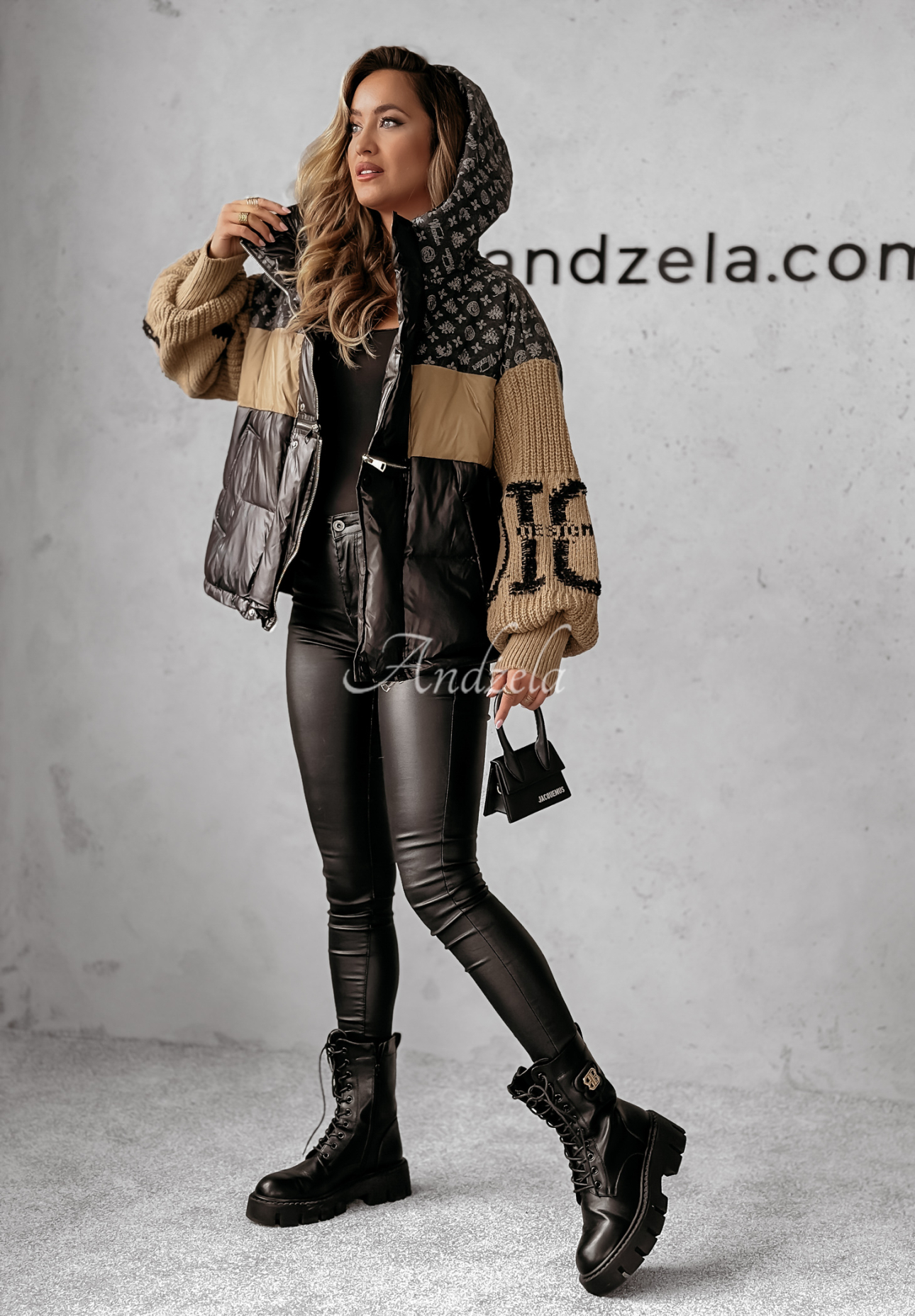 Cold Hands black-camel down jacket