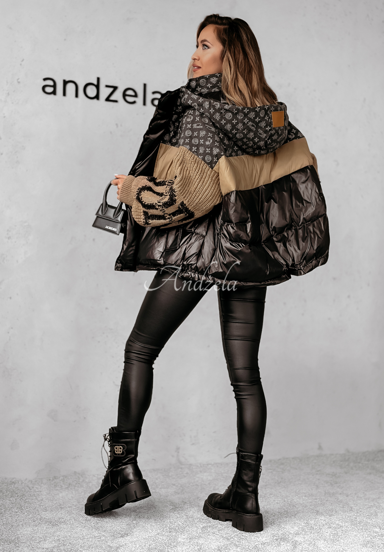 Cold Hands black-camel down jacket
