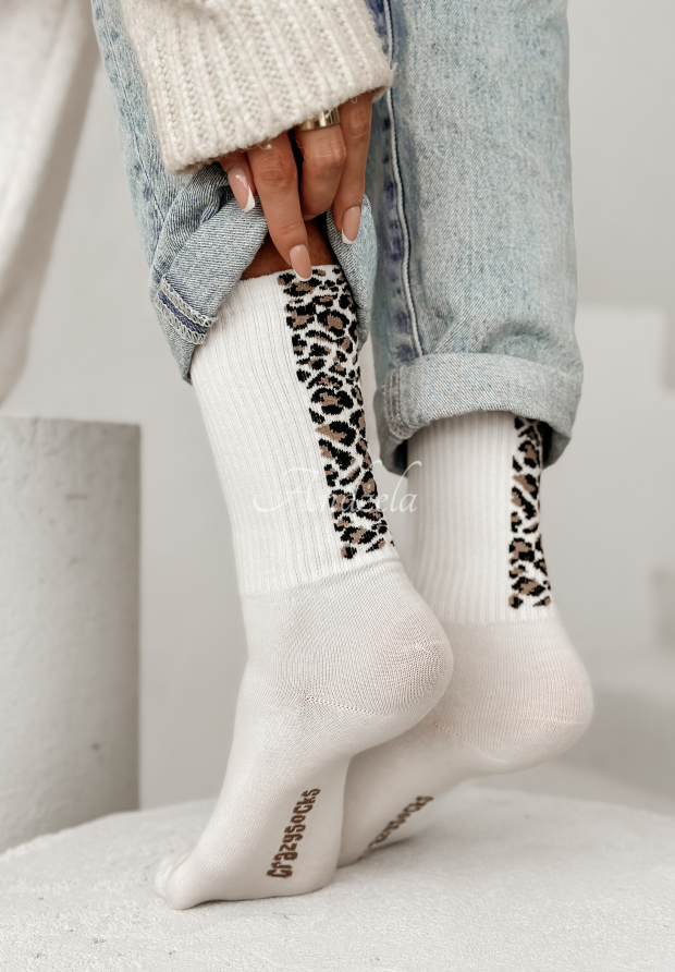Long socks in camouflage Walking Alone ecru