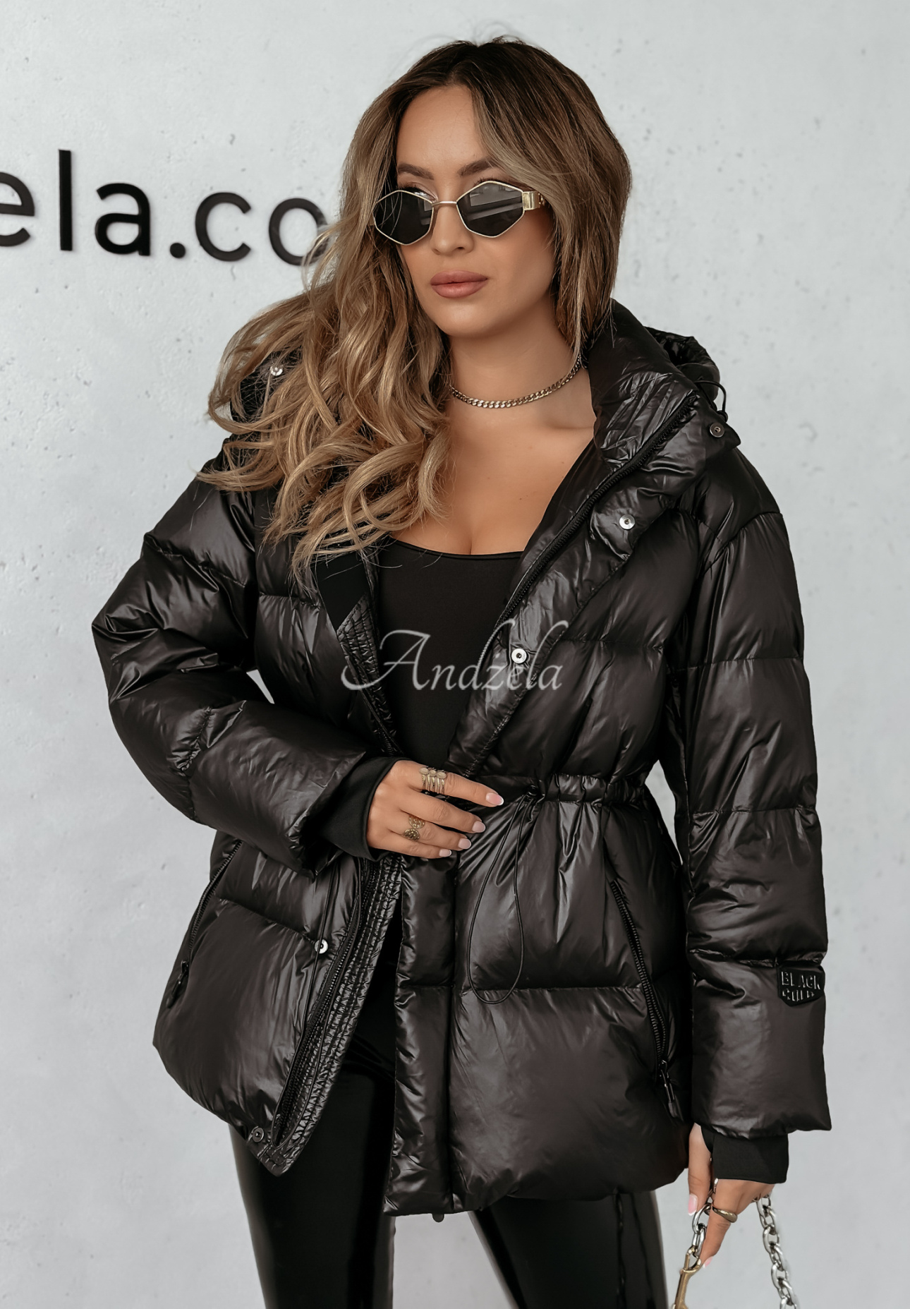 Short down jacket with fur Ice Kingdom black
