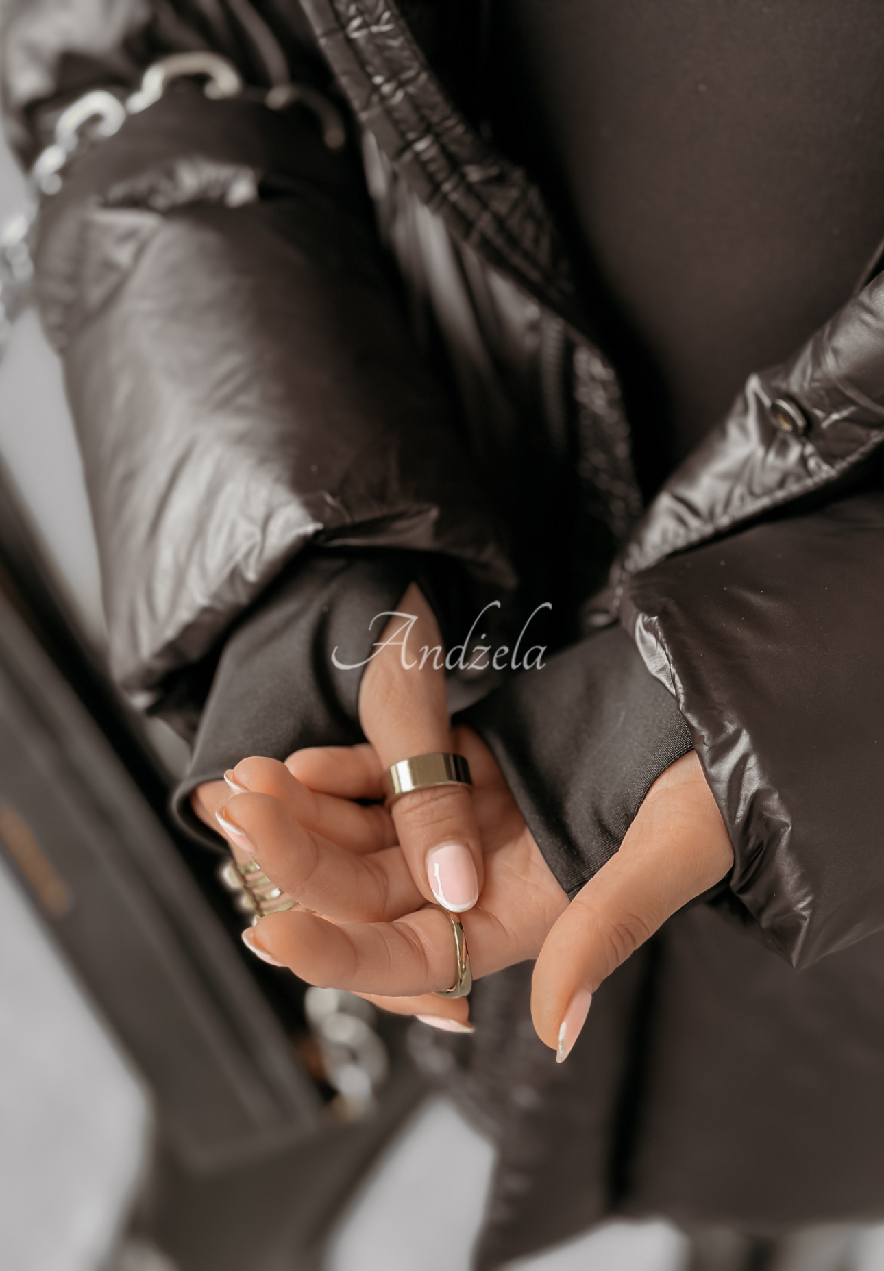 Short down jacket with fur Ice Kingdom black