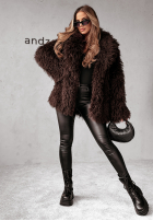 Płaszcz futerko Tree Villa czekoladowy