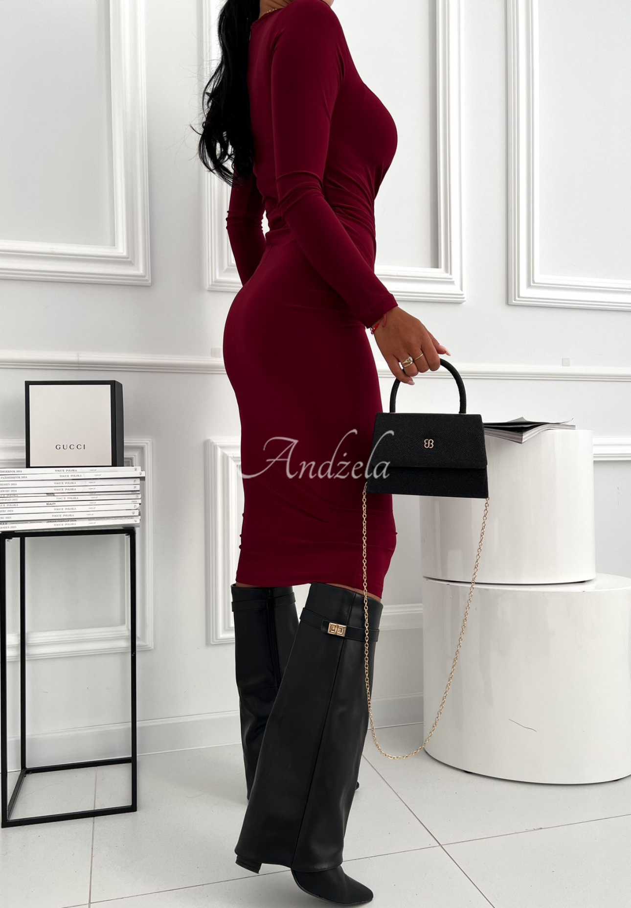 Fitted Isn't It Lovely burgundy dress