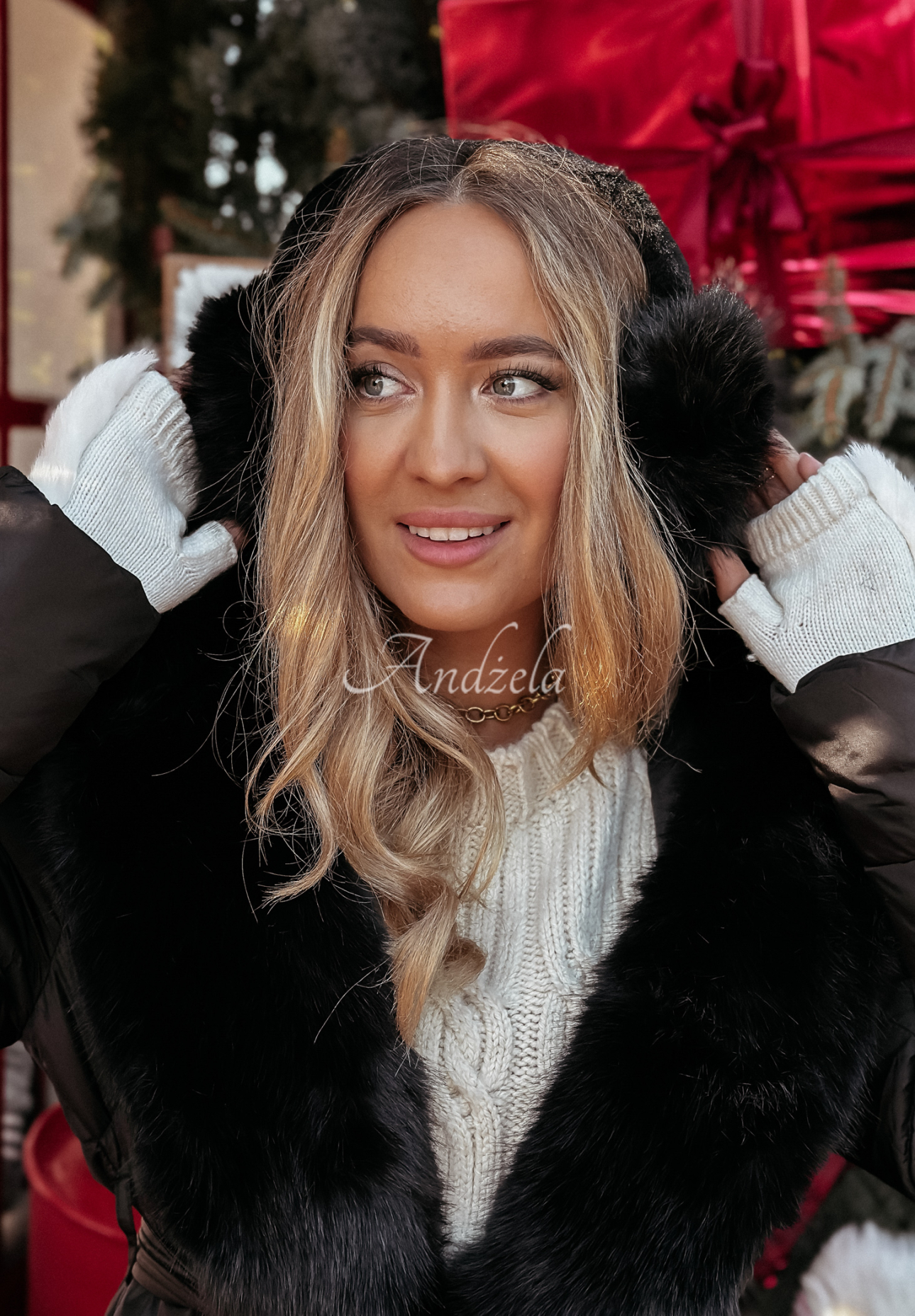 Warm Memories fur ear muffs black