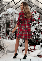 Sukienka mini w kratę Anissa czerwona
