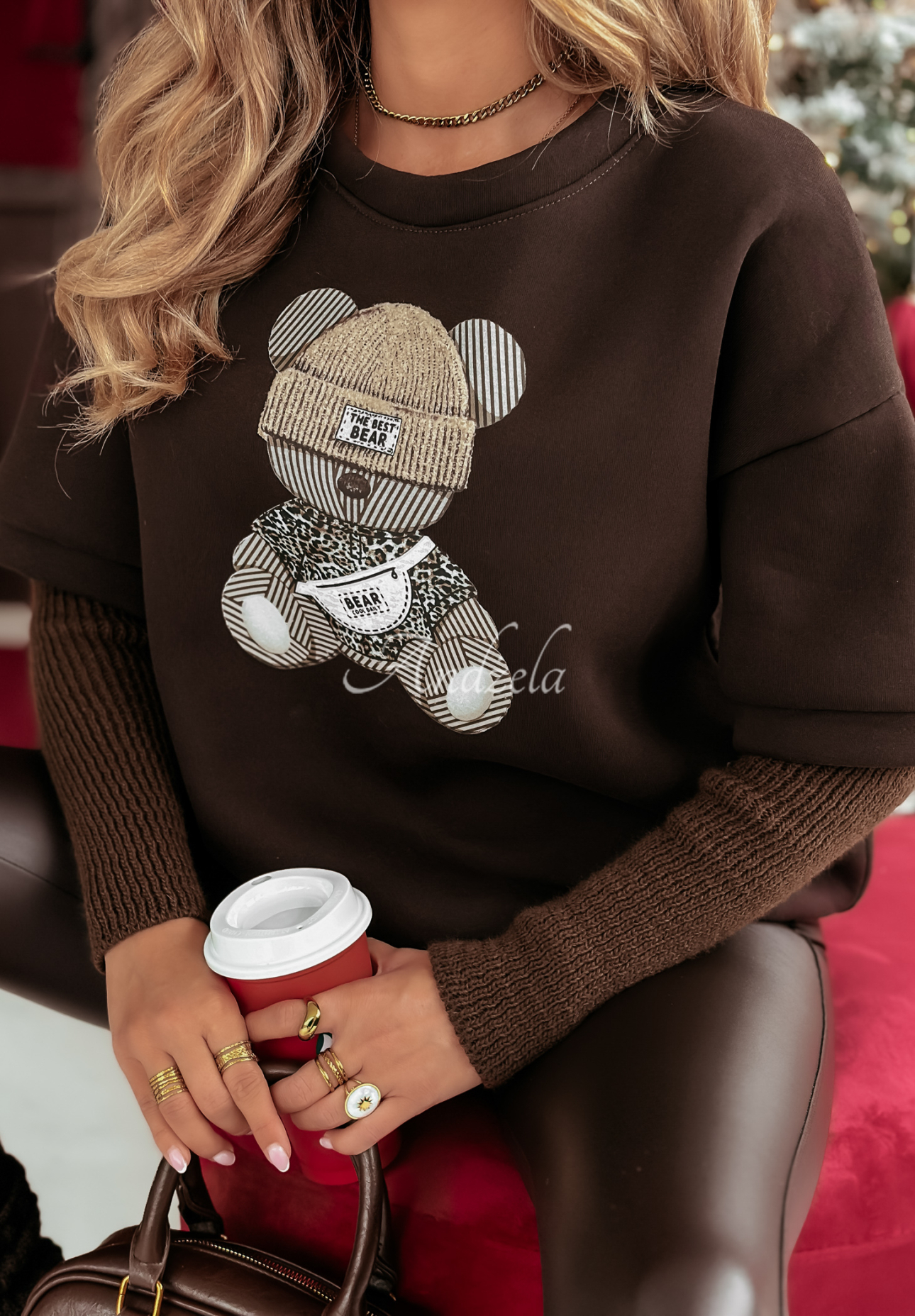 Bluza z misiem The Best Bear czekoladowa