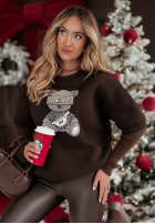 Bluza z misiem The Best Bear czekoladowa