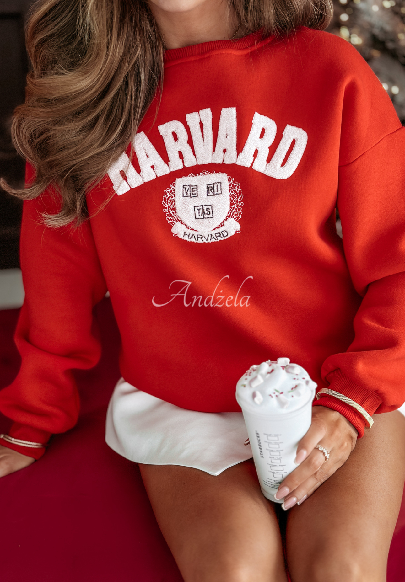 Bluza z napisem Harvard czerwona