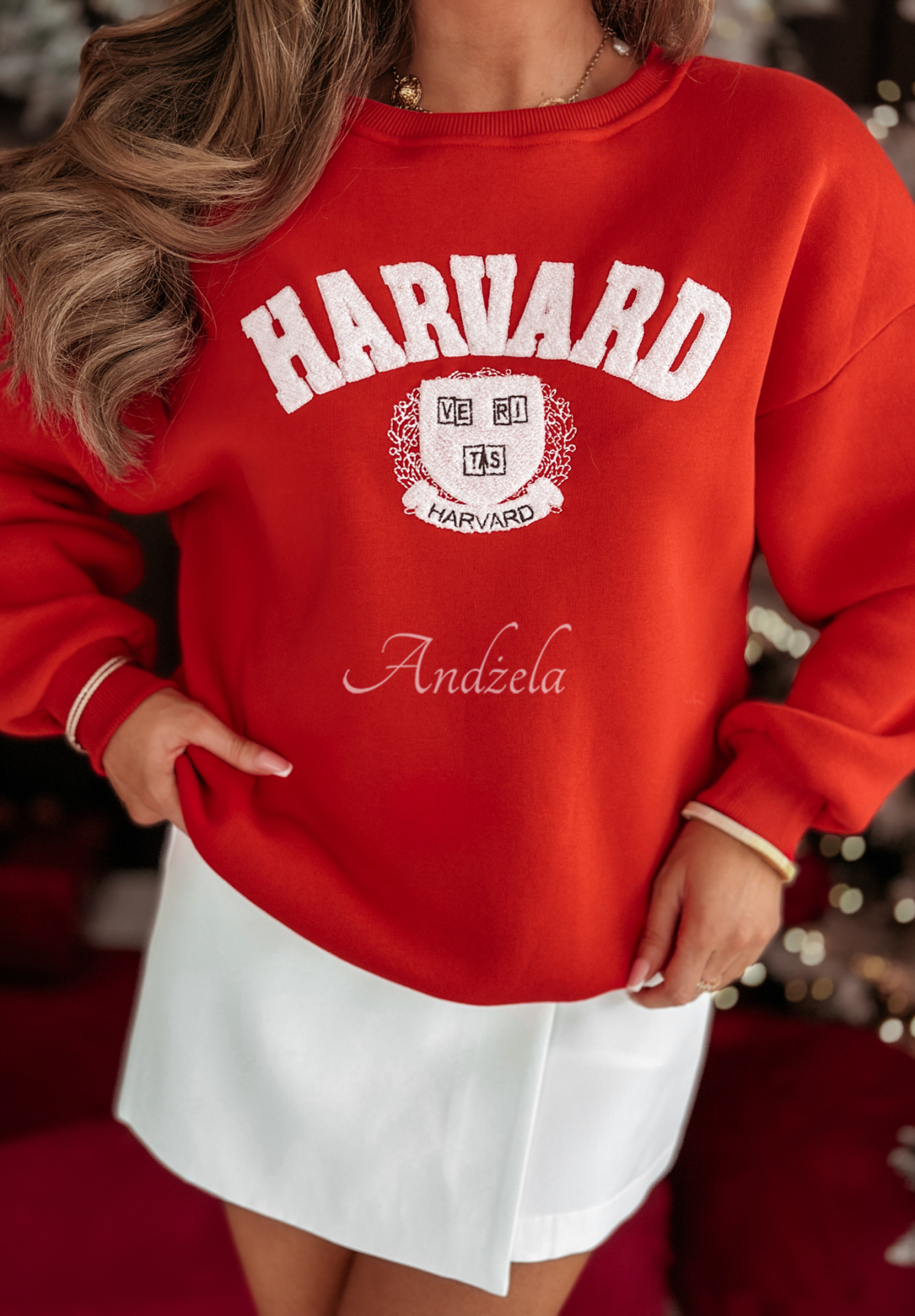 Bluza z napisem Harvard czerwona