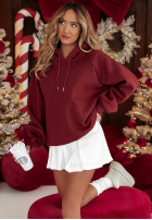 Bluza z kapturem Sporty Sisters burgundowa