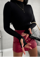 Bluzka z longsleeve z półgolfem First Of All czarna