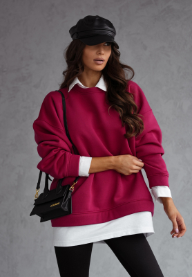 Bluza oversize All Day Long burgundowa