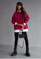 Bluza oversize All Day Long burgundowa