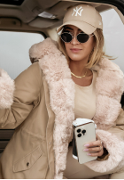 Jacket parka z futerkiem Stay Warm in camel