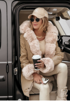 Jacket parka z futerkiem Stay Warm in camel