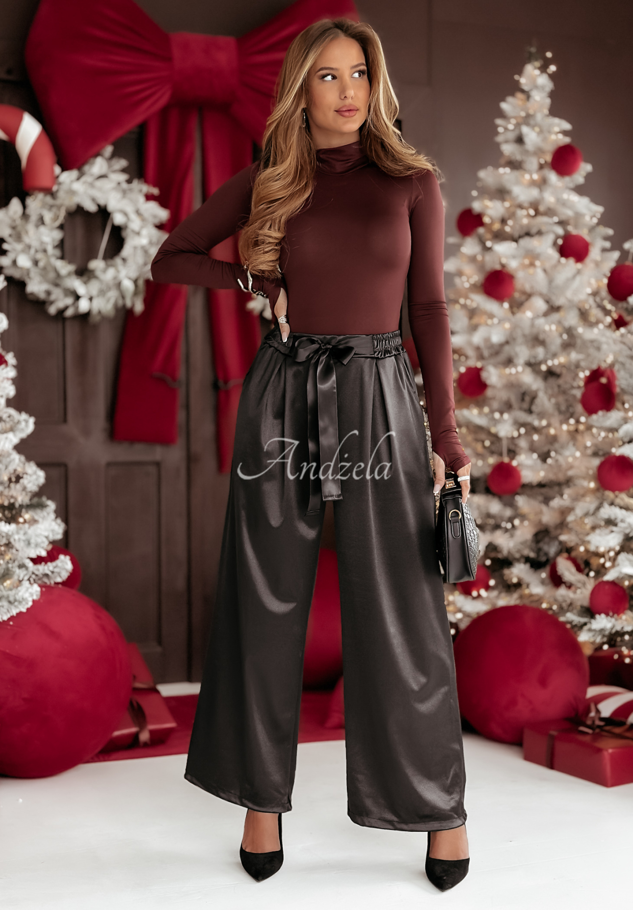 Longsleeve blouse with half turtleneck Looking Up burgundy