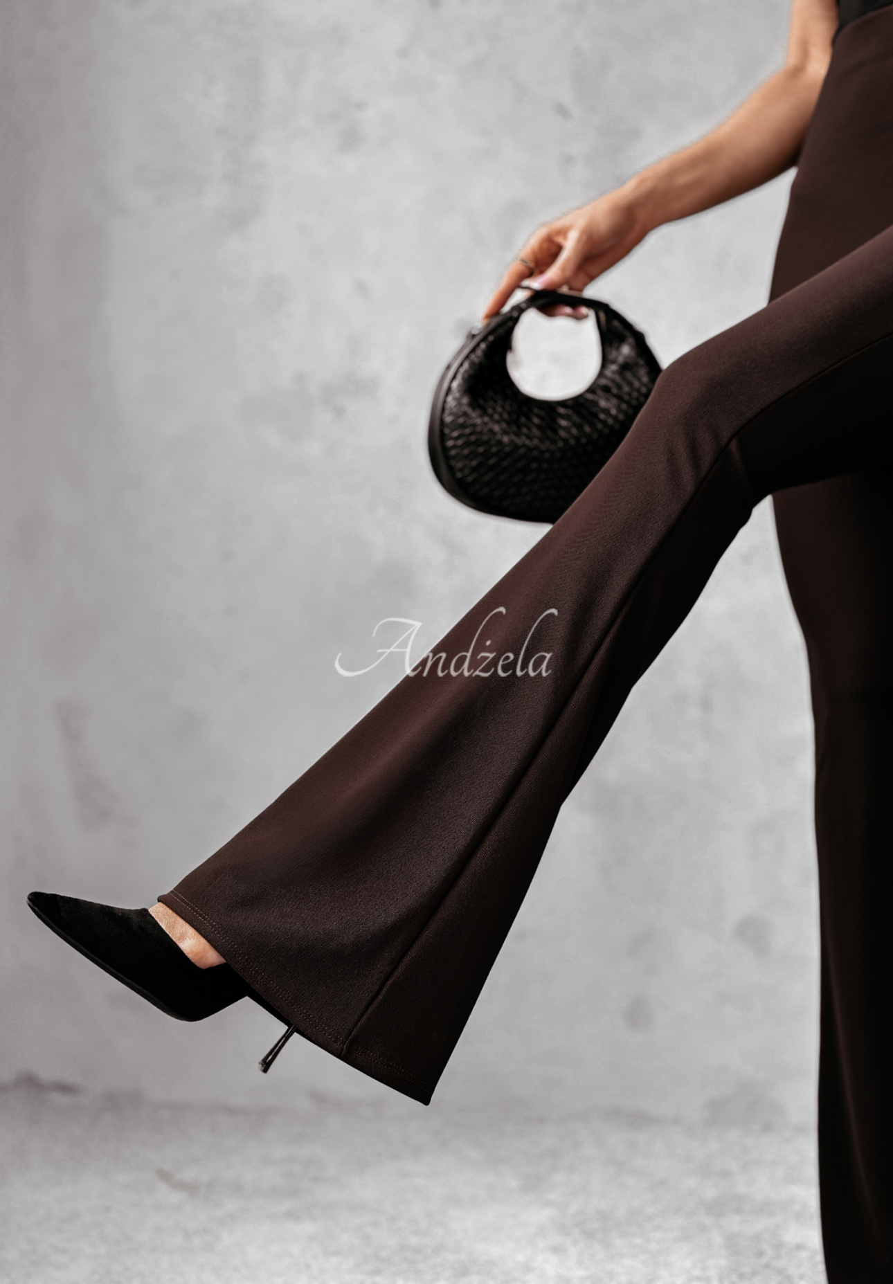 Navines chocolate fabric bell bottoms