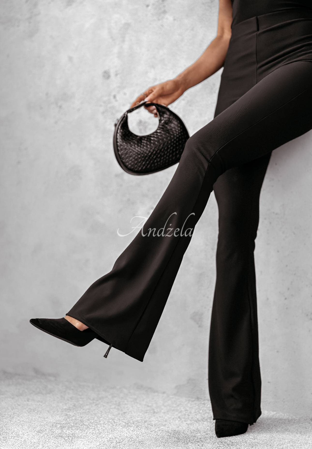 Navines fabric bell bottoms black