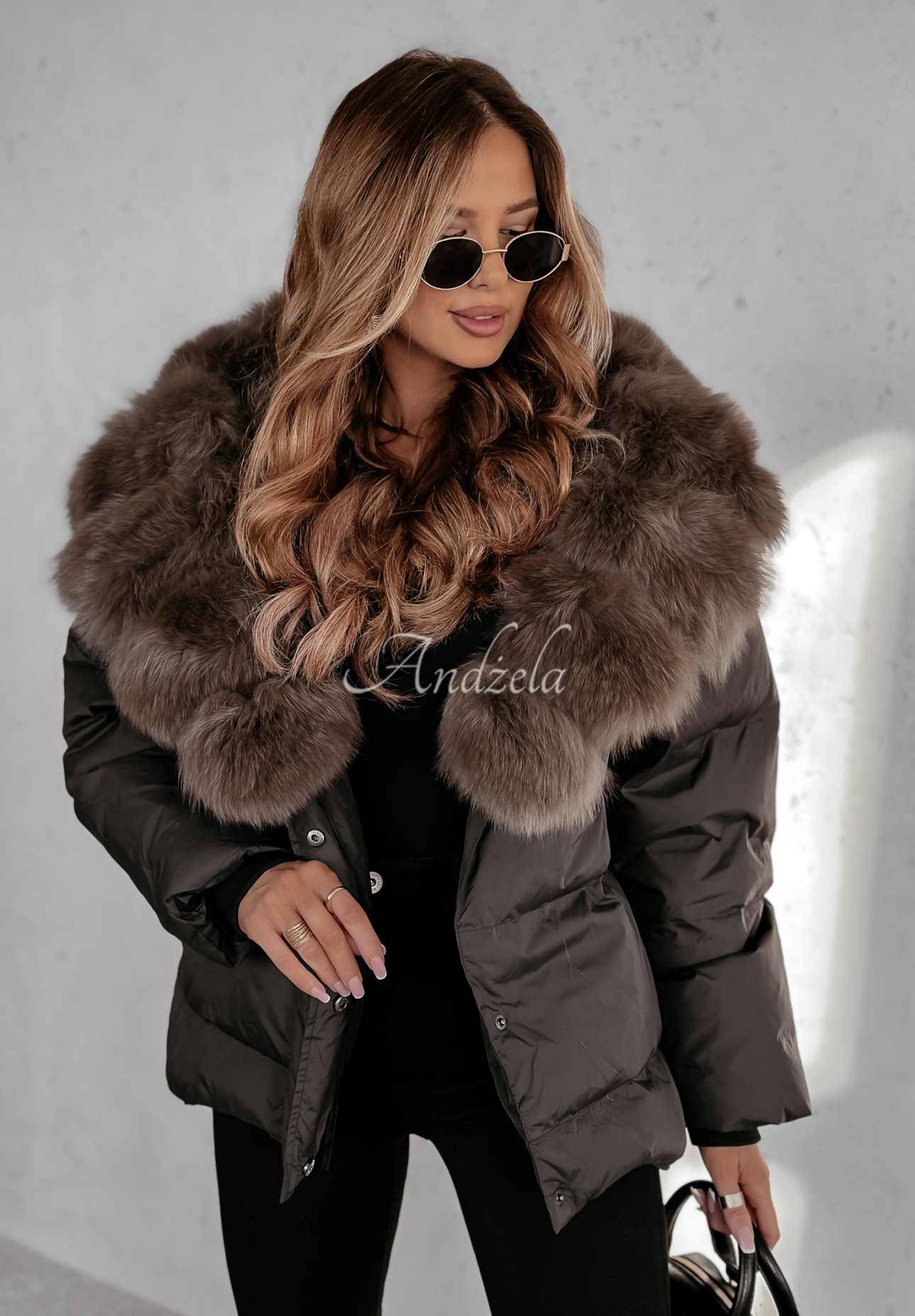 Short jacket with fur Winterful Life black