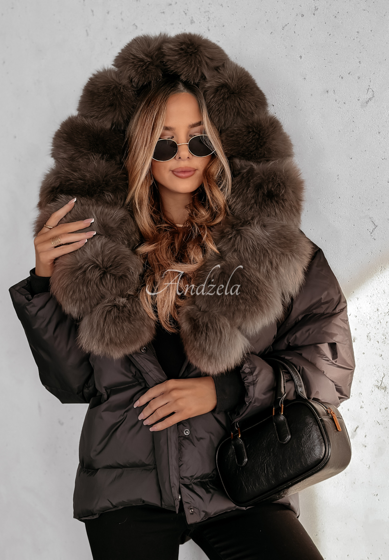 Short jacket with fur Winterful Life black