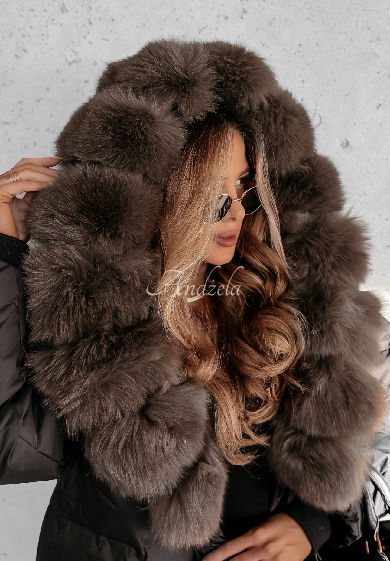 Short jacket with fur Winterful Life black