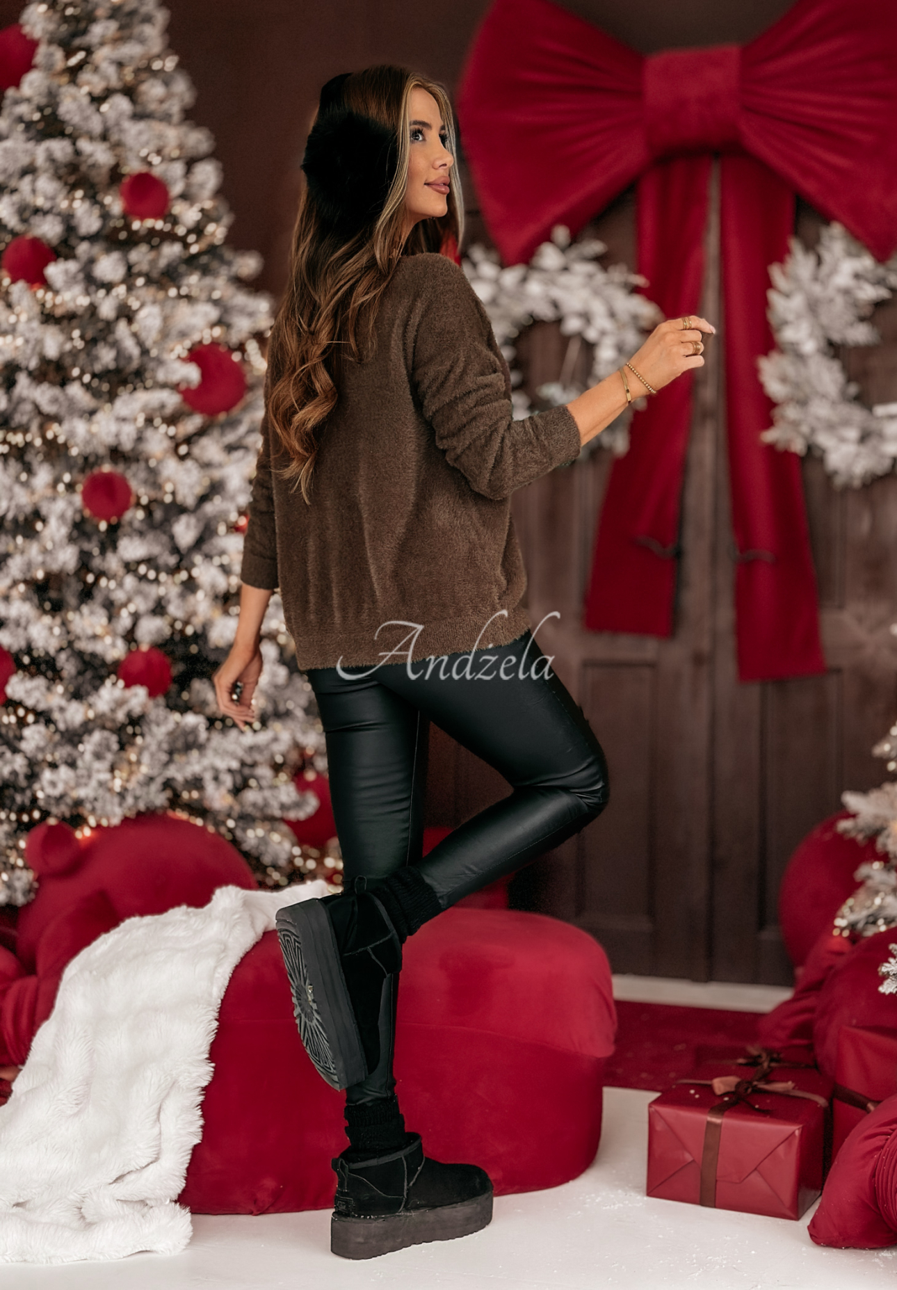 Oversize sweater with teddy bear Casual Teddy chocolate