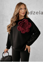 Bluza z kwiatem Flora Felicita czarna